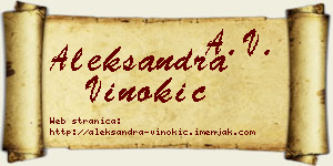 Aleksandra Vinokić vizit kartica